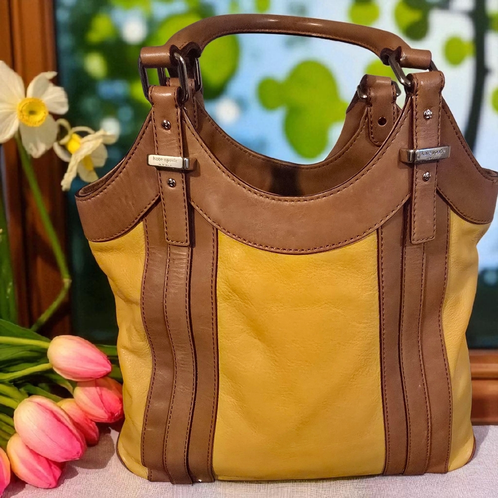 Kate Spade Yellow and Brown Leather Satchel